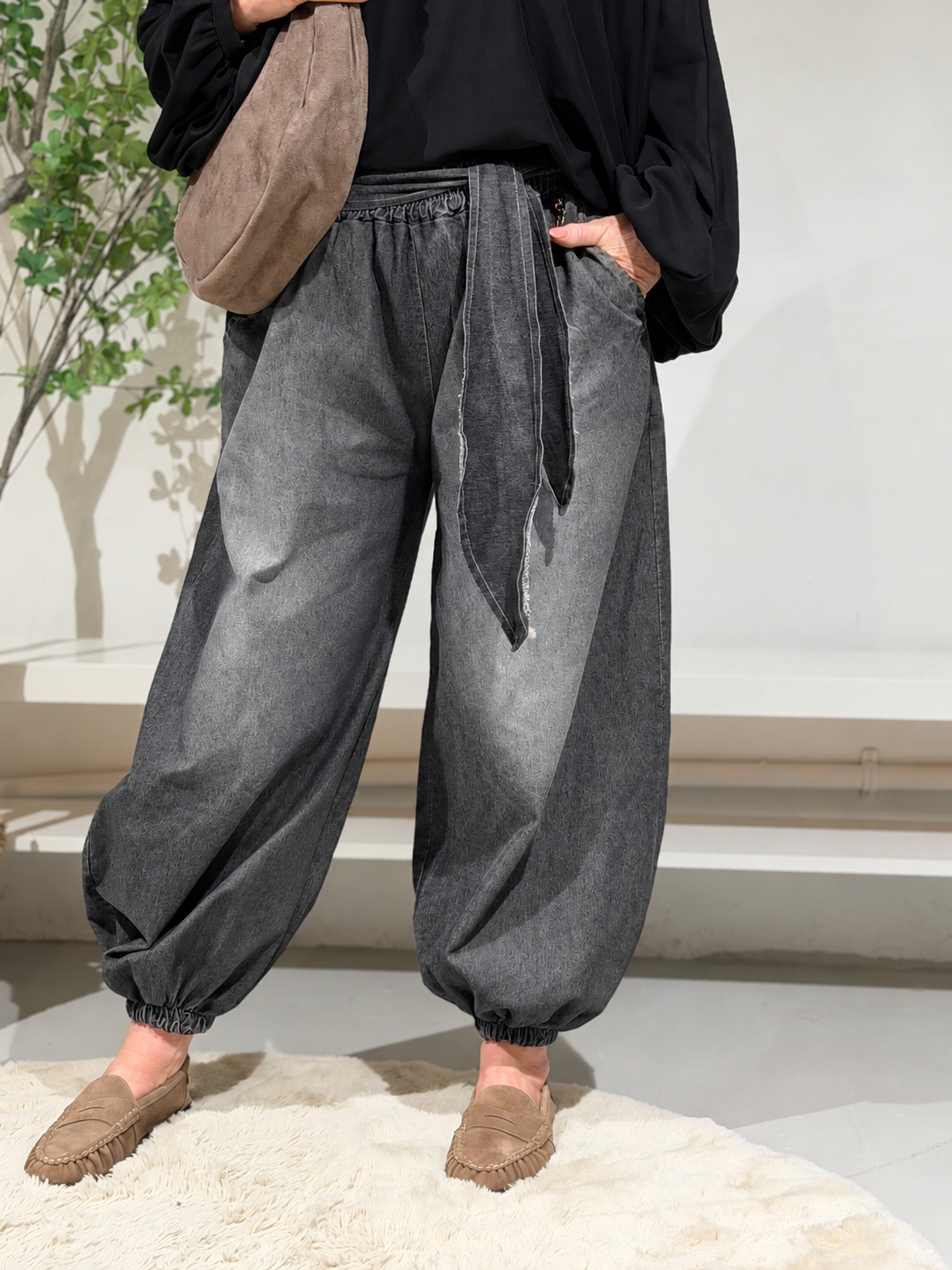 BROEK BALLOON - JEANS ZWART