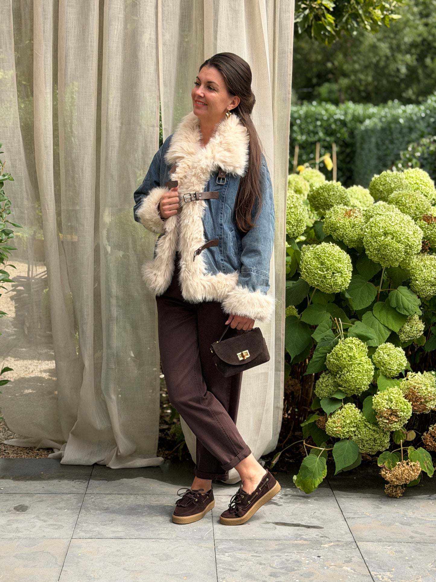MILA FAUX FUR DENIM JACKET