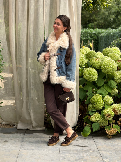 MILA FAUX FUR DENIM JACKET