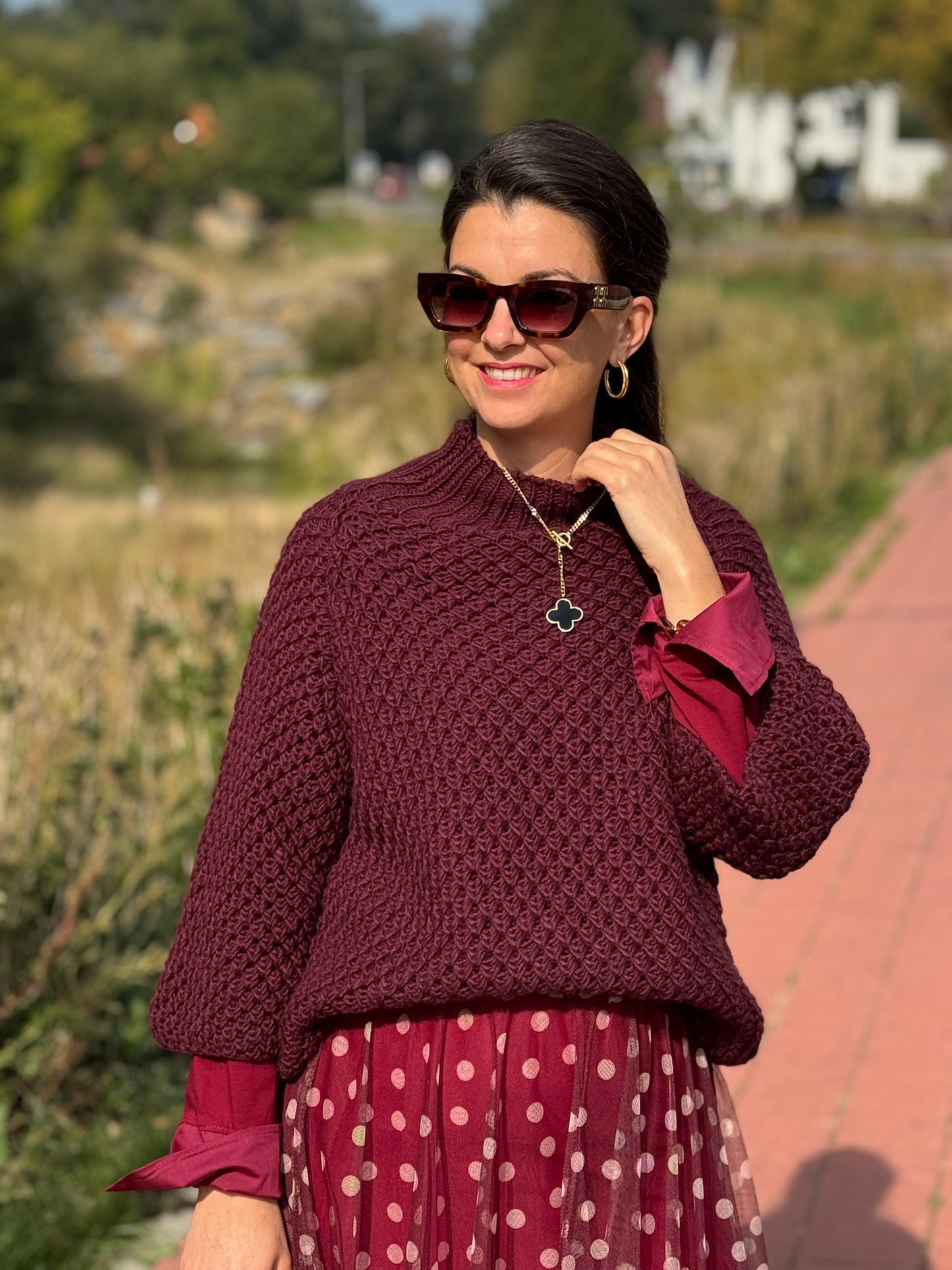 ALINA Trui - Bordeaux Rood