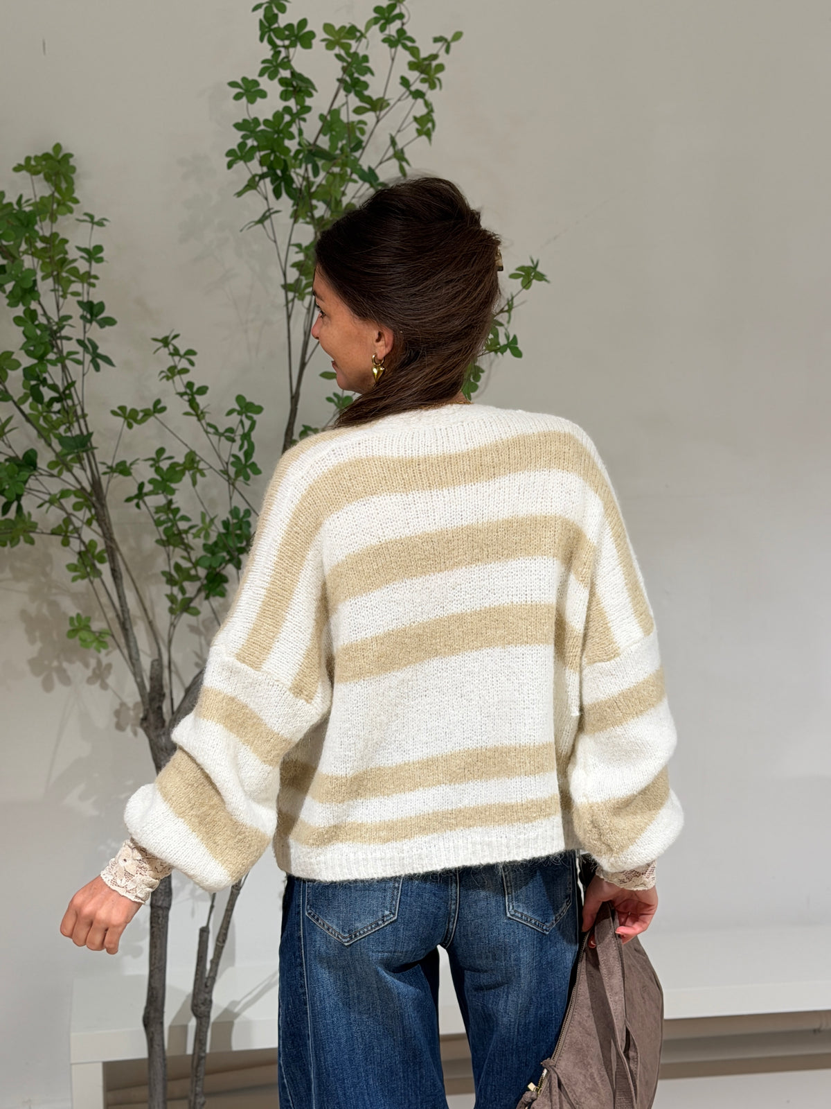 STRIPE VEST - BEIGE