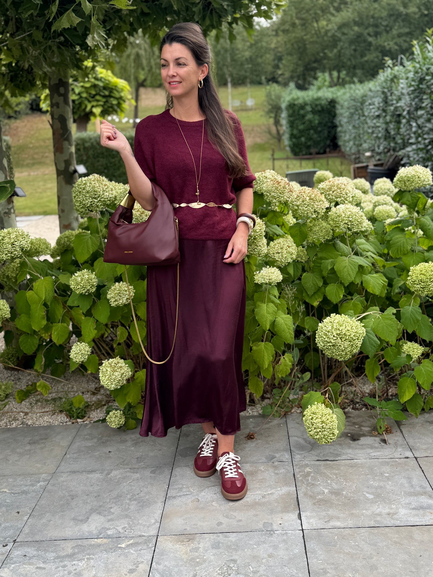 SATIN Rok - Bordeaux preorder