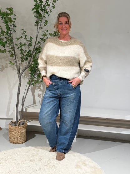 STRIPE TRUI - BEIGE