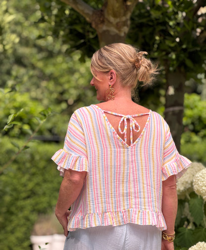 MADALON BLOUSE - BLAUW