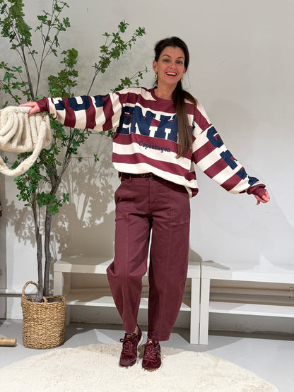 LENA BARREL JEANS - BORDEAUX