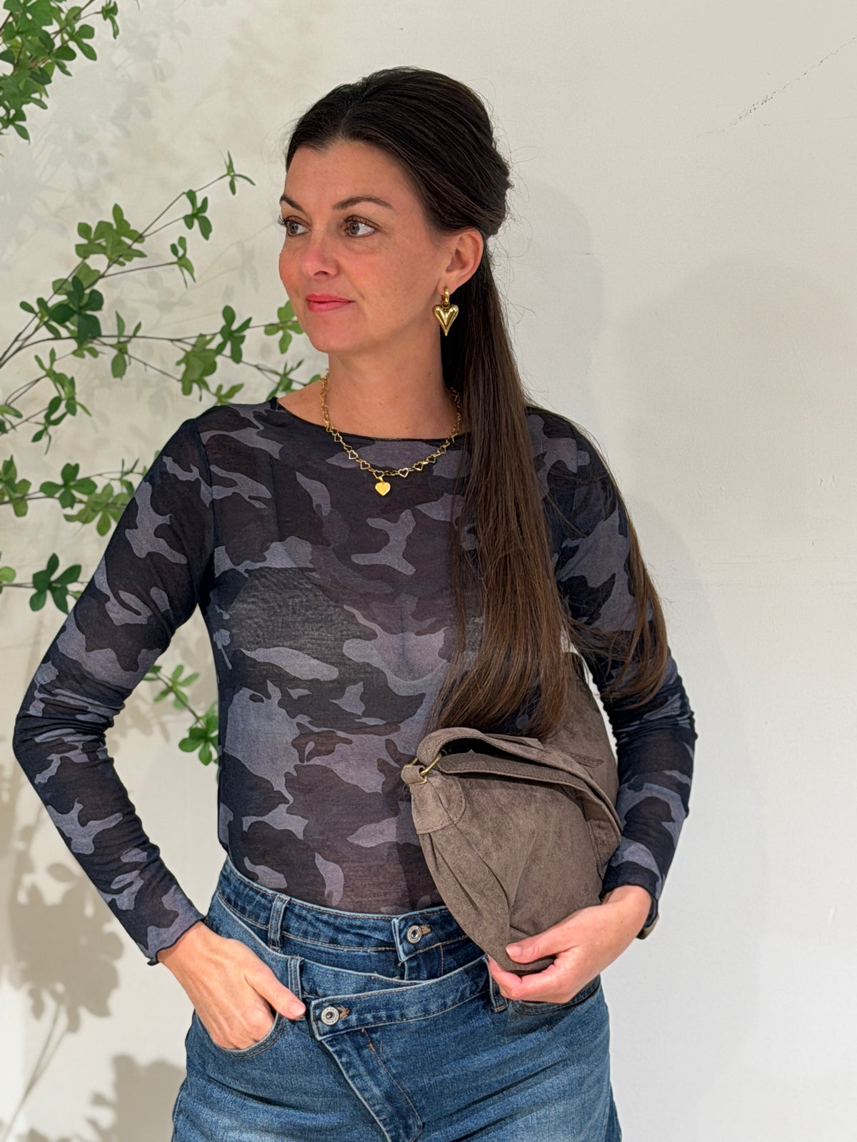 MESH TOP BLAUW