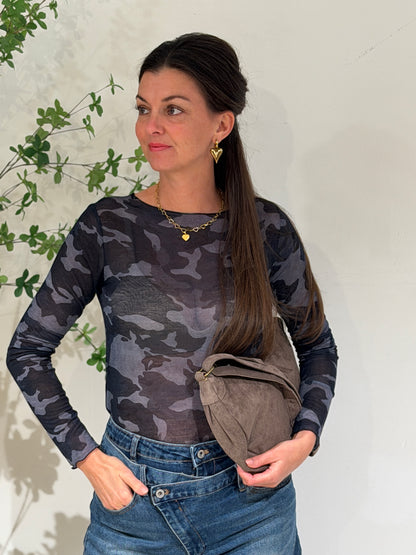 MESH TOP BLAUW
