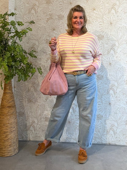 JADE Stripe Trui - Roze