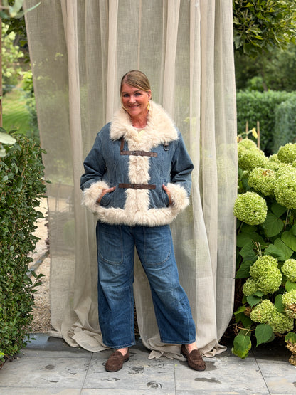 MILA FAUX FUR DENIM JACKET