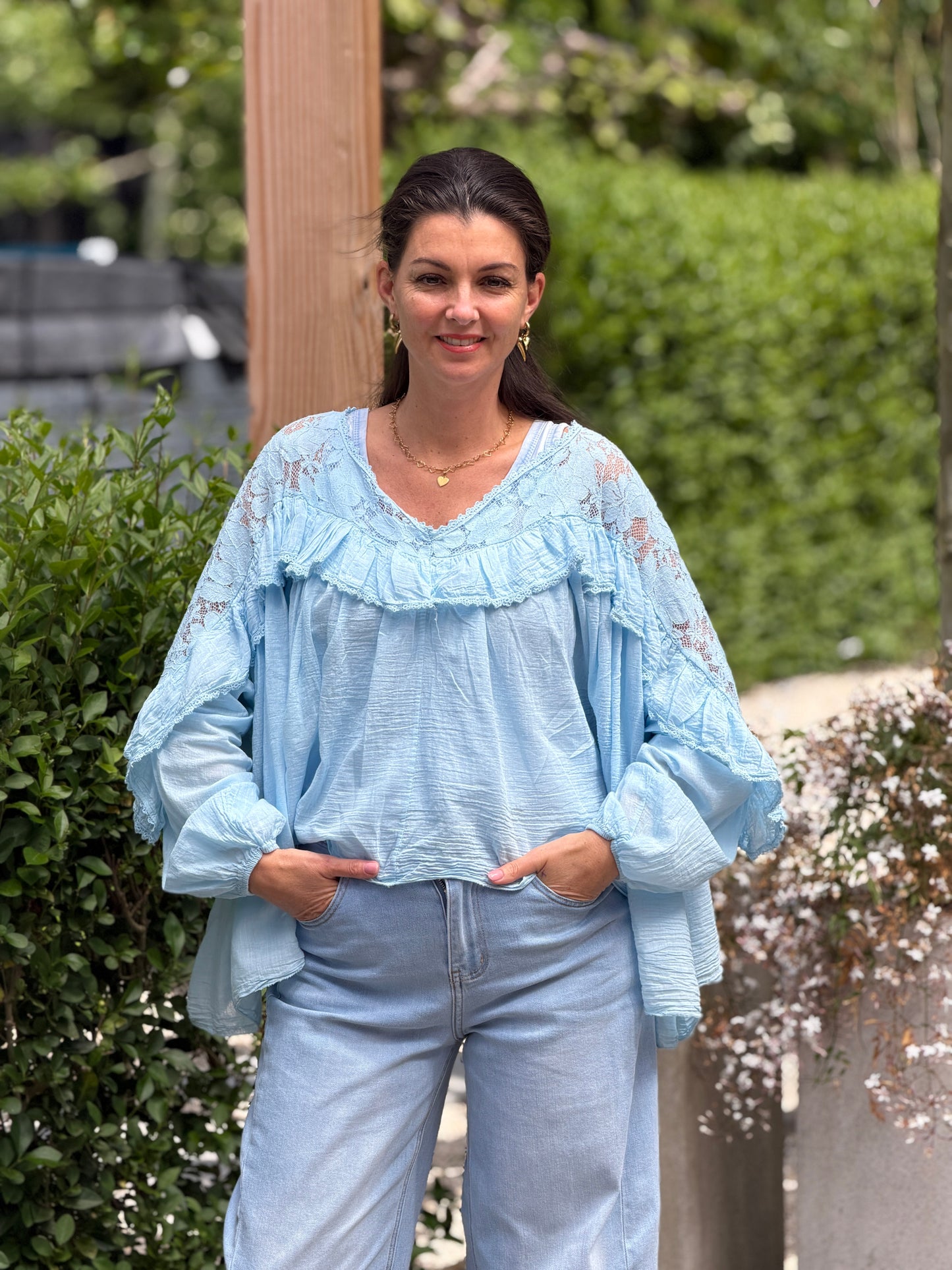 VIONA BLOUSE - BLAUW