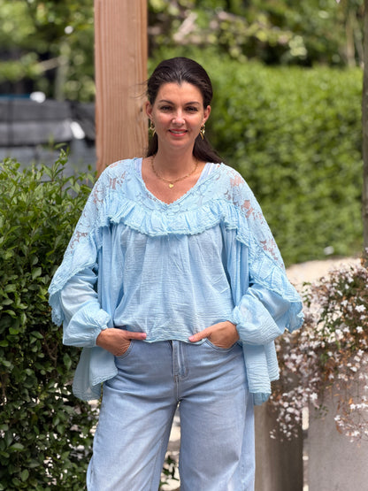 VIONA BLOUSE - BLAUW