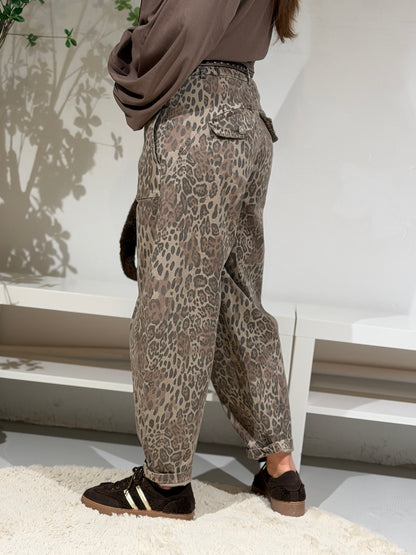 BARREL JEANS - LEOPARD