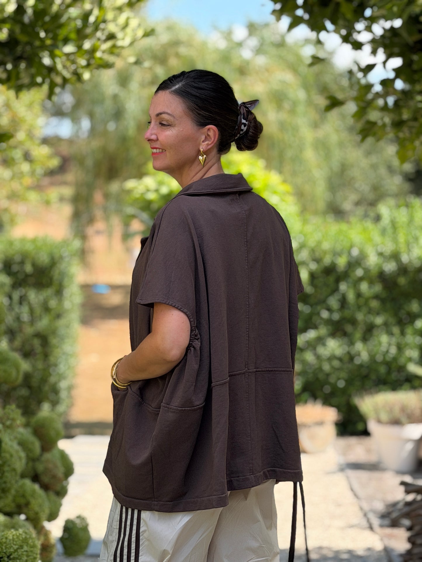 OVERSIZED GILET - BRUIN