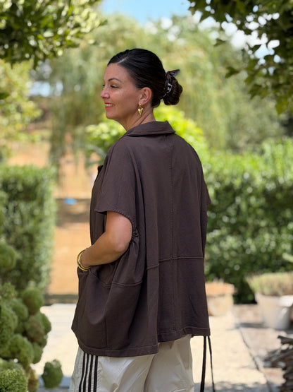 OVERSIZED GILET - BRUIN