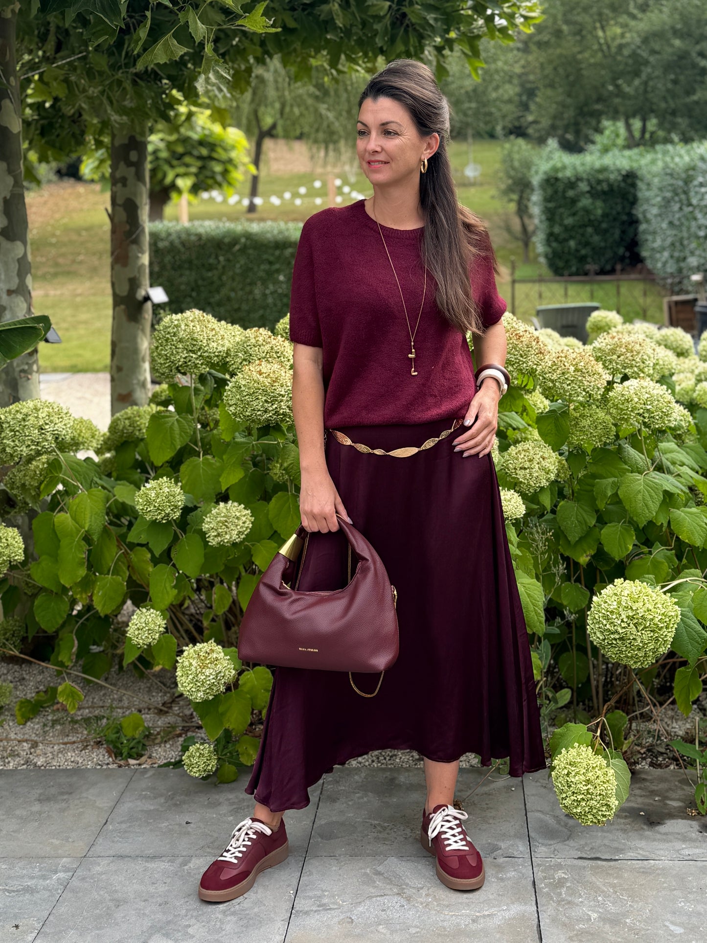 SATIN Rok - Bordeaux preorder