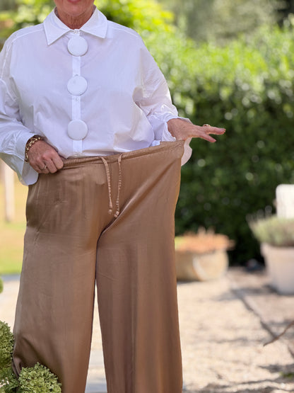 SATIN BALLOON BROEK - CAMEL