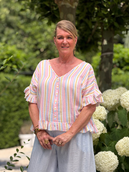 MADALON BLOUSE - BLAUW