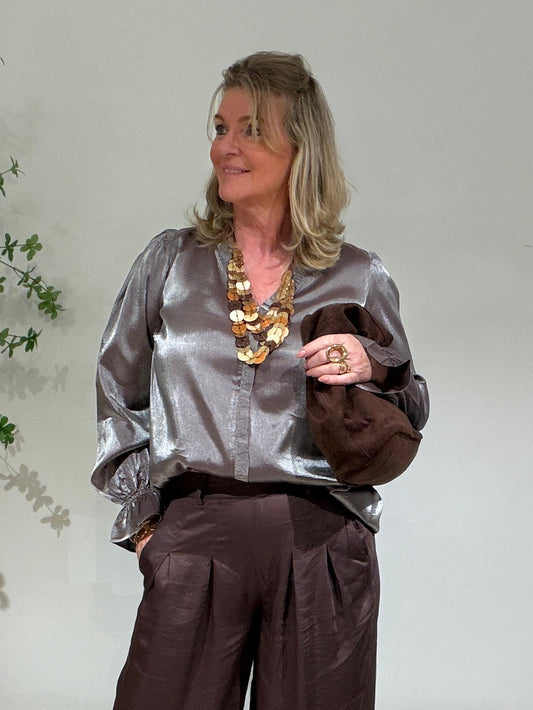 MITZI BLOUSE - CHOCO