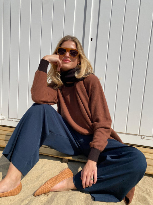 NOVA – Sjaal 2 kleuren Brown & Brown