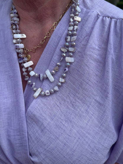 Stone Ketting - Paars