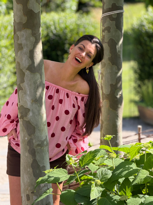 NIYA DOT BLOUSE - ROZE