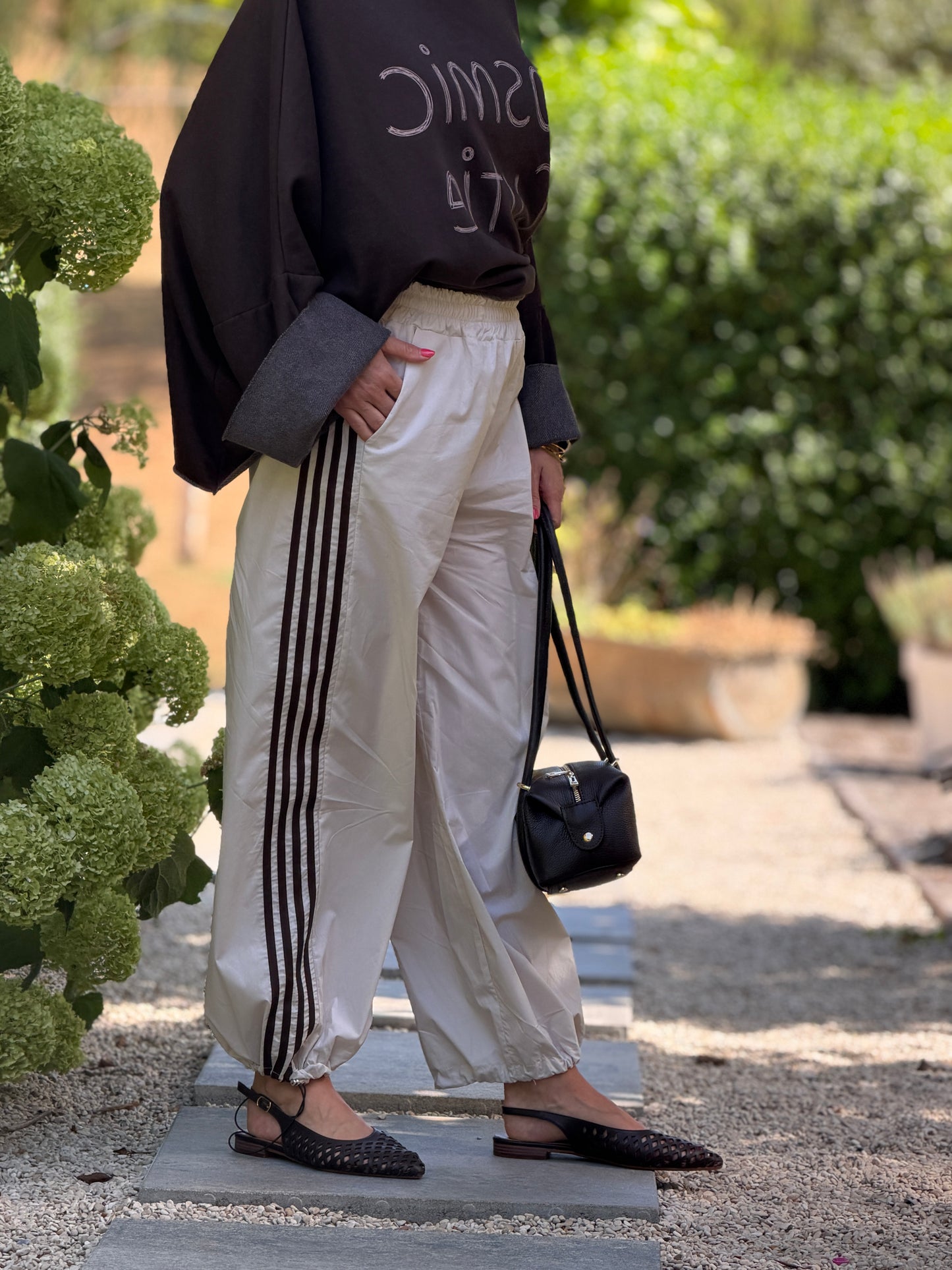 BALLOON STRIPE BROEK - BEIGE