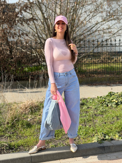 UNI MESH  Top - Roze