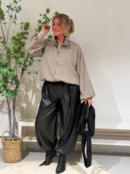 BROEK BALLOON LEATHERLOOK - ZWART