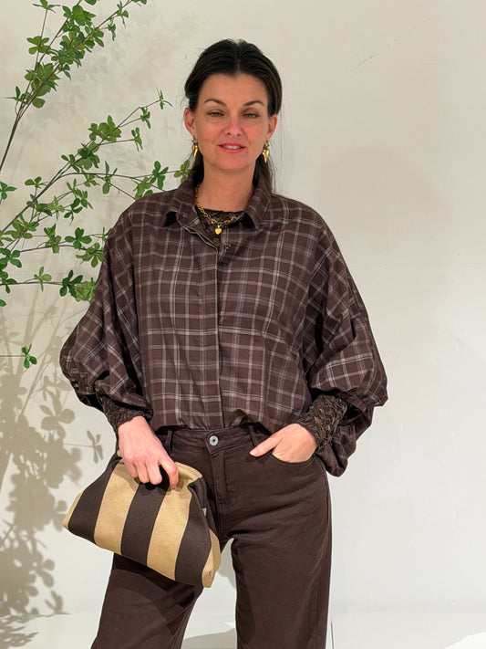 LIA BLOUSE RUIT - BRUIN