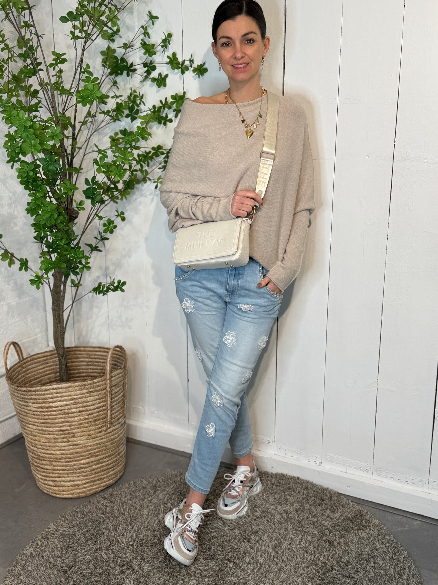 Jeans mit weitem Bein Sissy – Grau