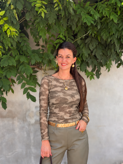 MESH TOP TAUPE