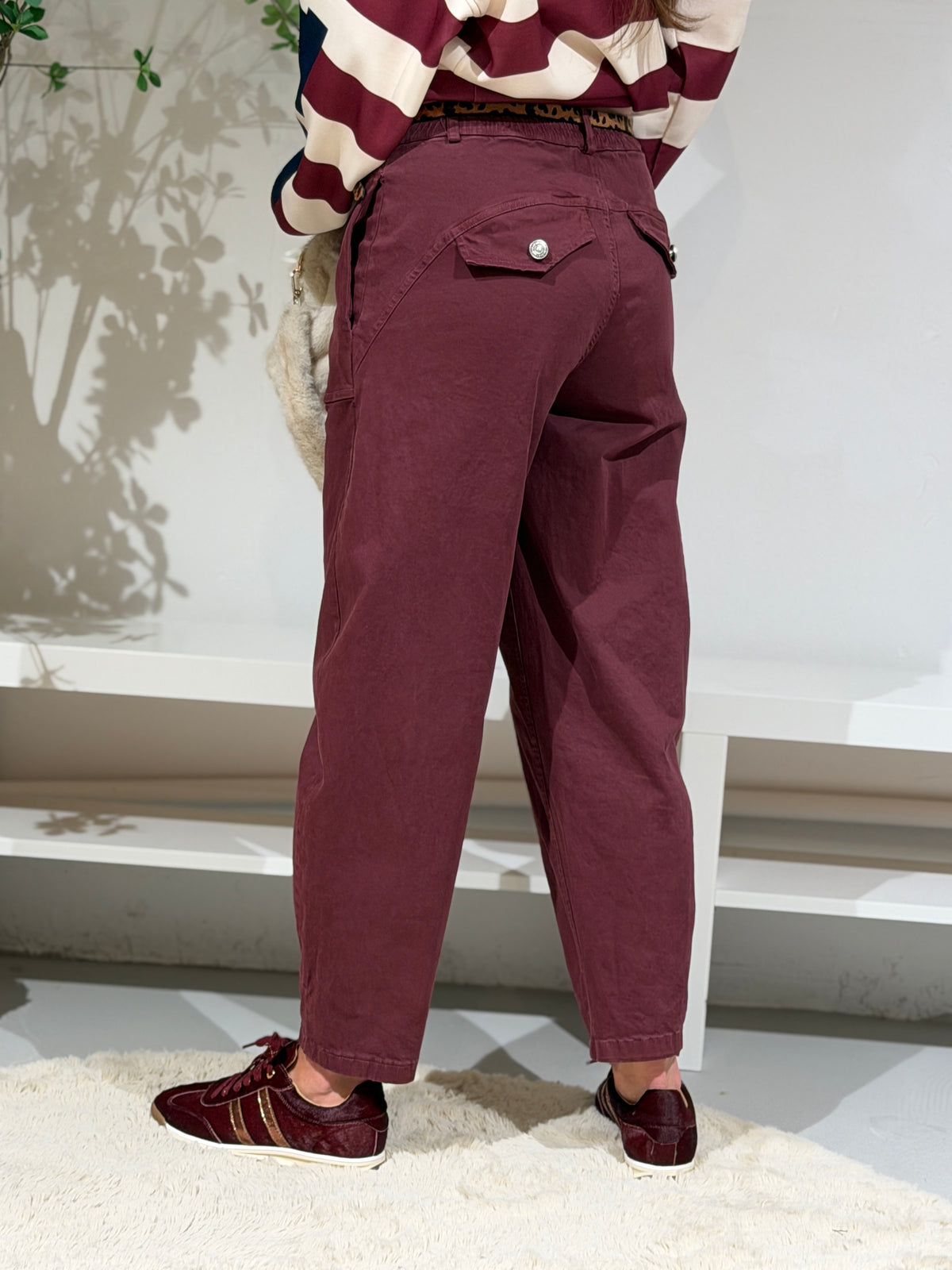 LENA BARREL JEANS - BORDEAUX