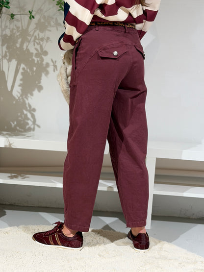 LENA BARREL JEANS - BORDEAUX