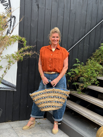 BALLOON BLOUSE - BRIQUE