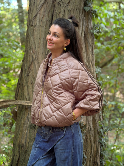 PUFFER JAS - TAUPE