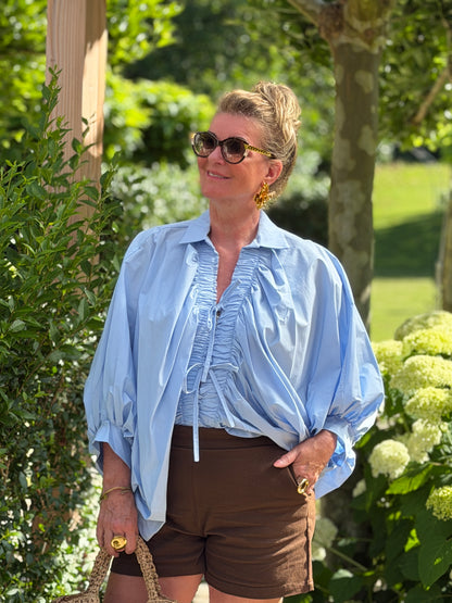 BOBBIO BLOUSE - BLAUW