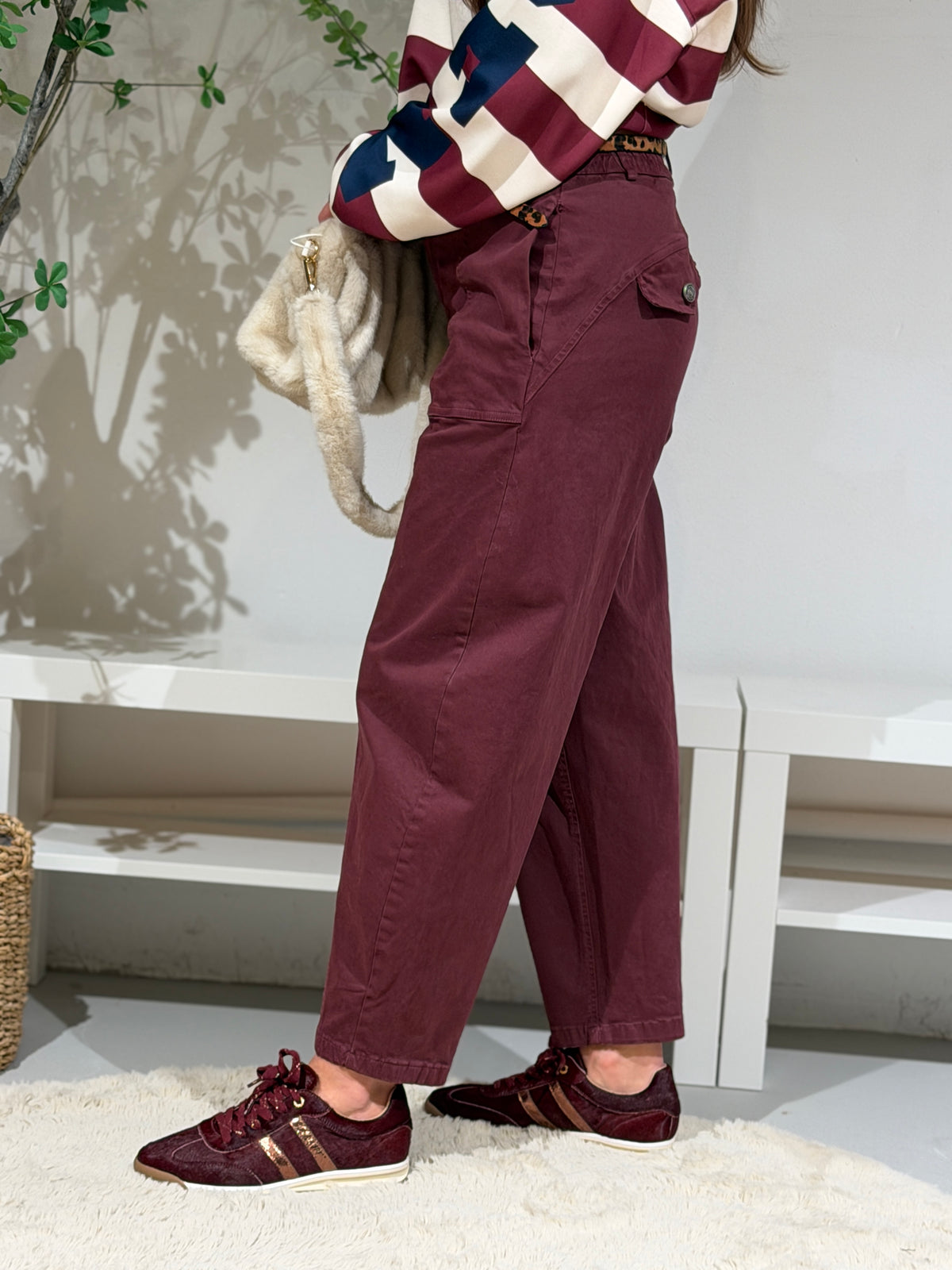 LENA BARREL JEANS - BORDEAUX