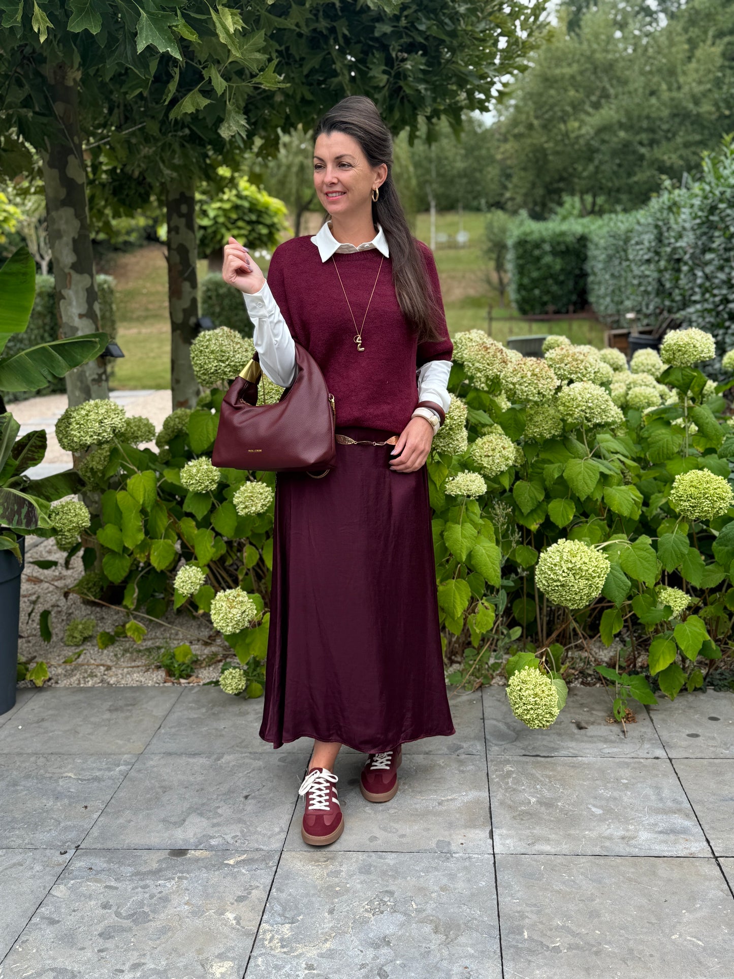 SATIN Rok - Bordeaux preorder