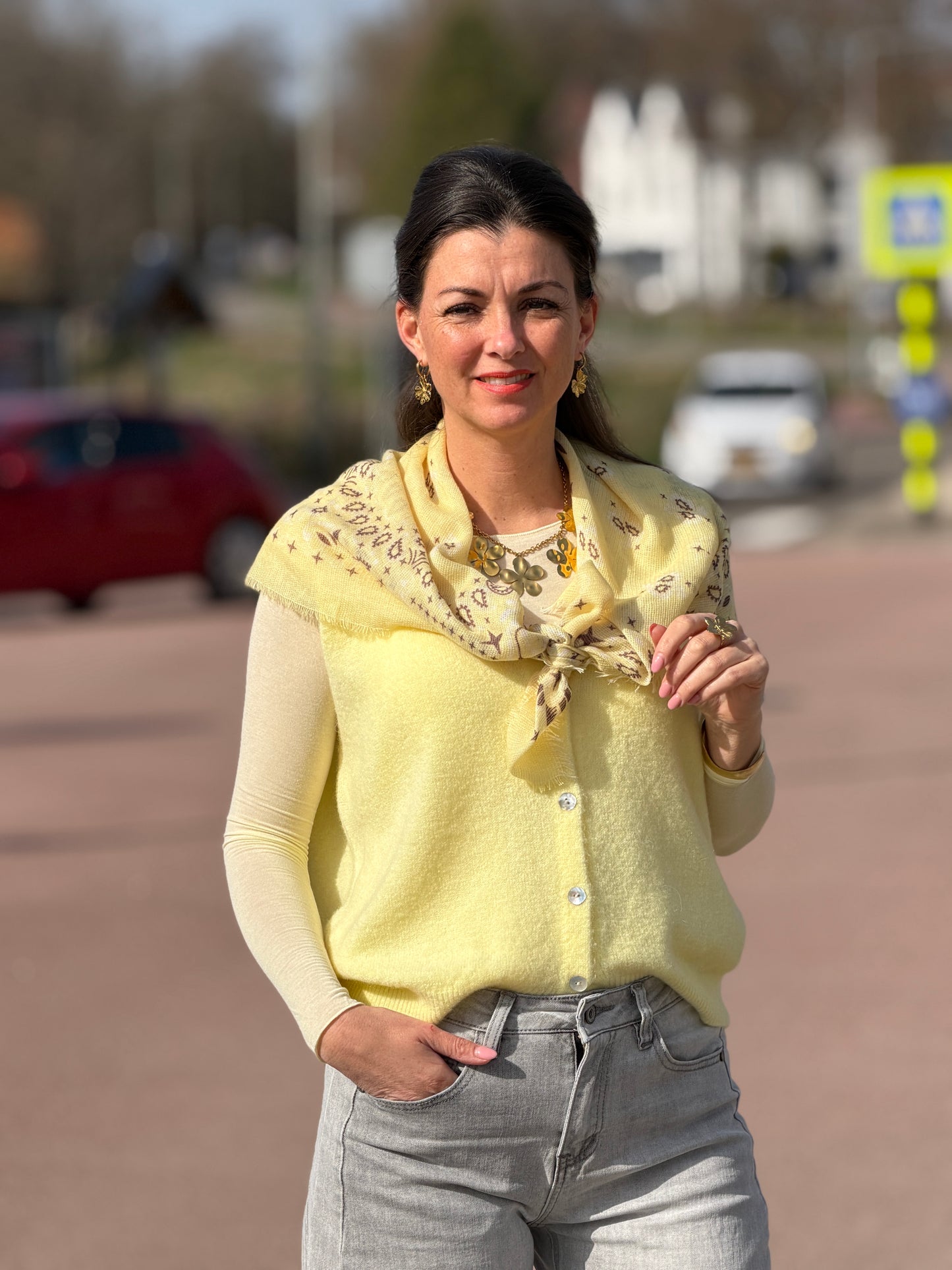 UNI MESH  Top - Geel