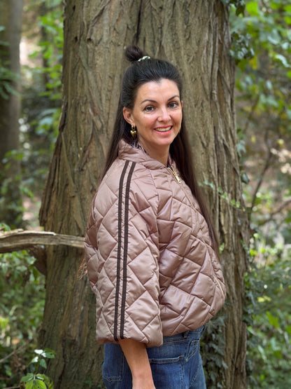 PUFFER JAS - TAUPE