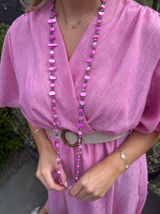 Stone Ketting - Roze