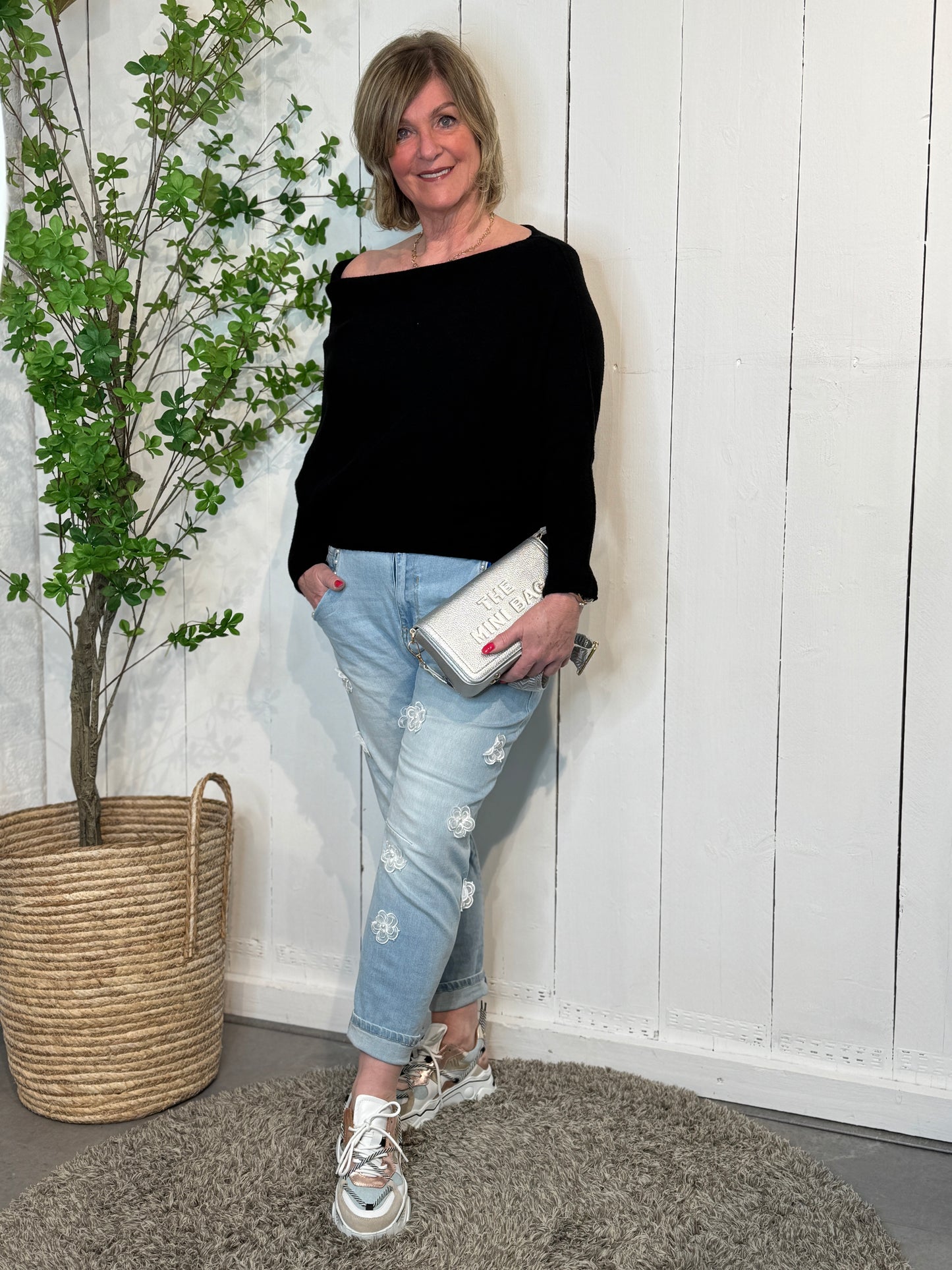 Jeans mit weitem Bein Sissy – Grau