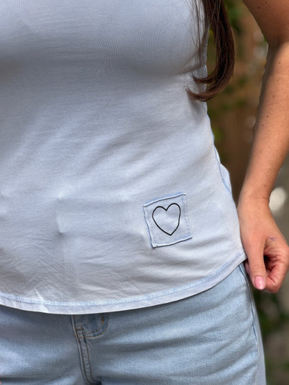 HART TOP - BLAUW