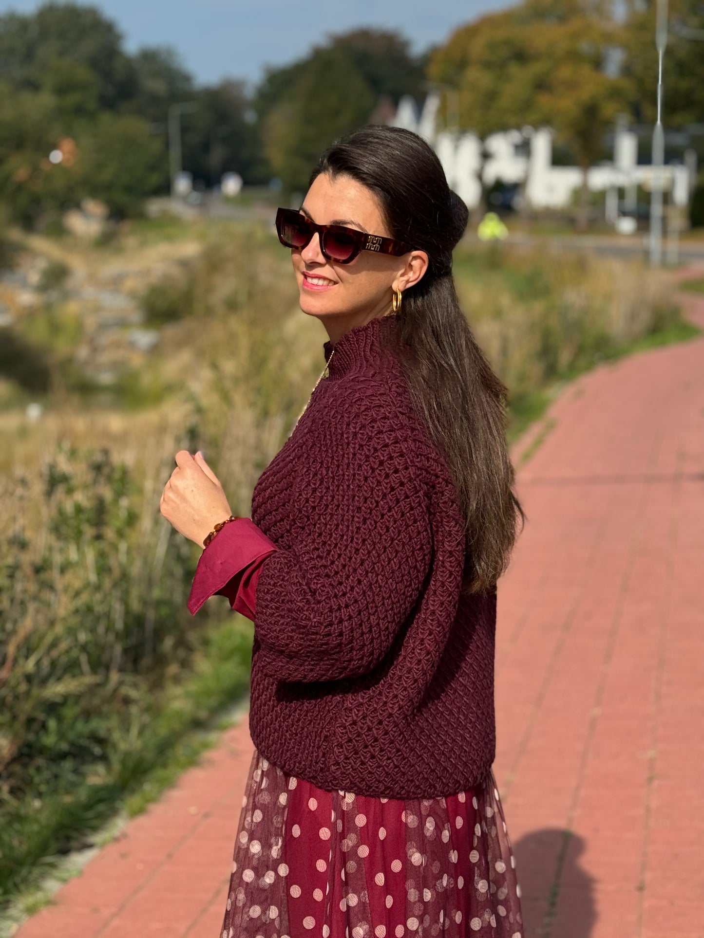 ALINA Trui - Bordeaux Rood