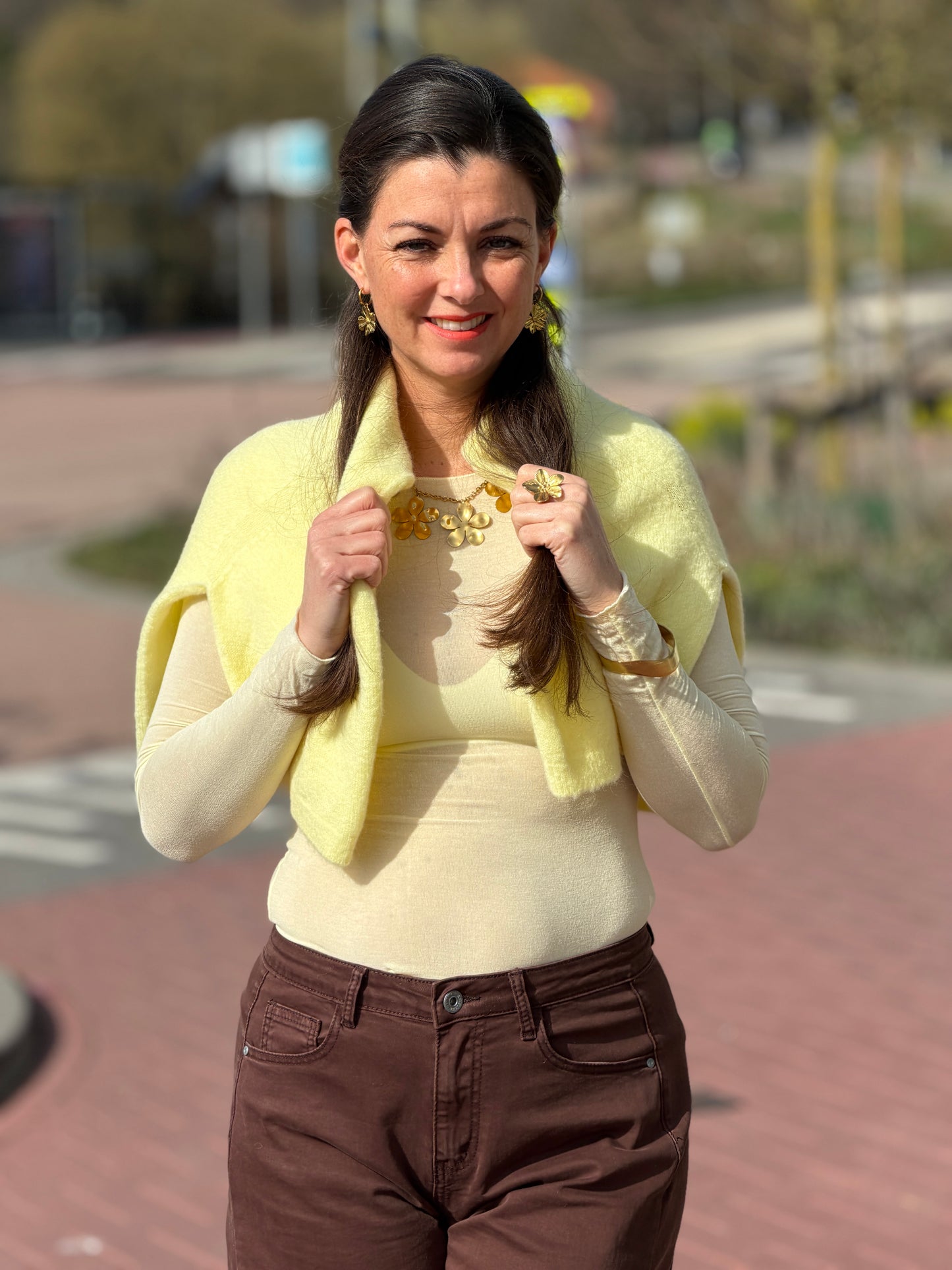 UNI MESH  Top - Geel