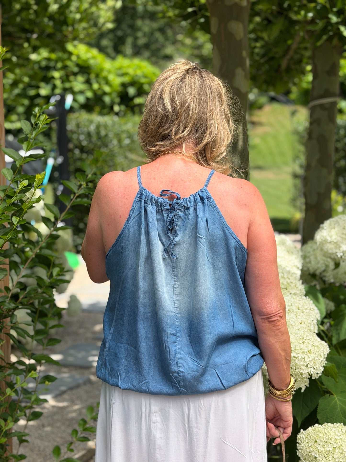 HALTERTOP - JEANS KLEUR