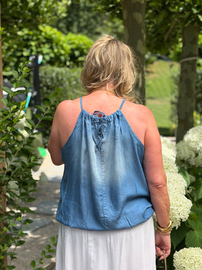 HALTERTOP - JEANS KLEUR