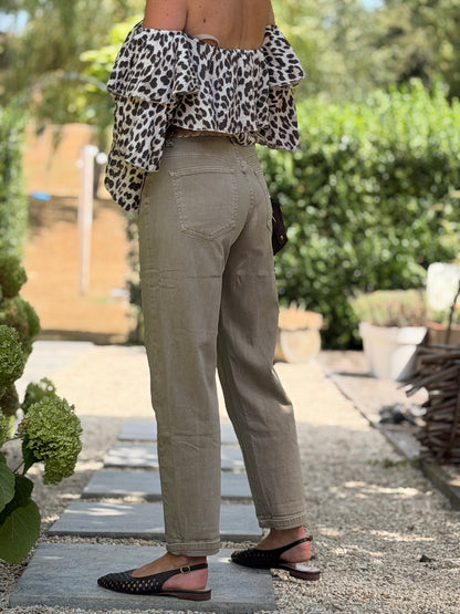 BARREL JEANS - BEIGE