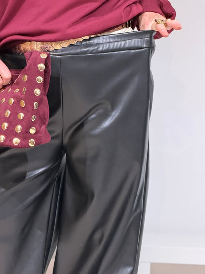 LEATHERLOOK  BALLOON - ZWART