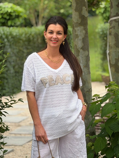 ISA PEACE SHIRT - WIT